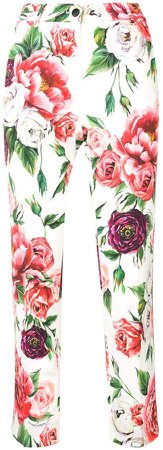 Peony and Rose print trousers