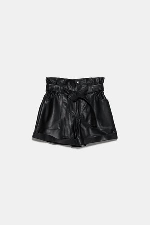 FAUX LEATHER SHORTS-Leather Skirts-SKIRTS | SHORTS-WOMAN | ZARA United States