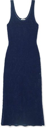 Skin - Louisa Crocheted Cotton Maxi Dress - Navy