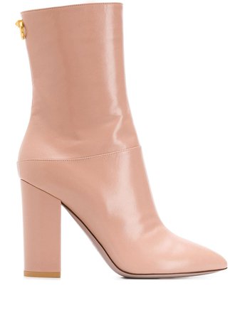Pink Valentino Garavani Ringstud Ankle Boots | Farfetch.com