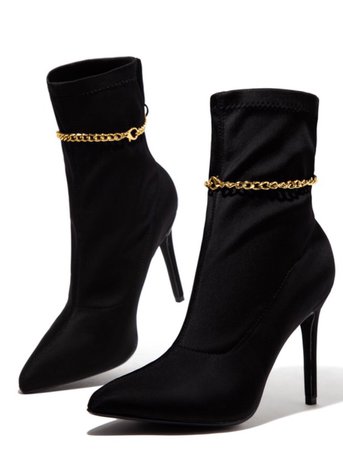 black bootie with anklet ML