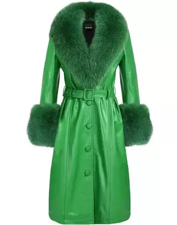 green and black fur coat - Google Search