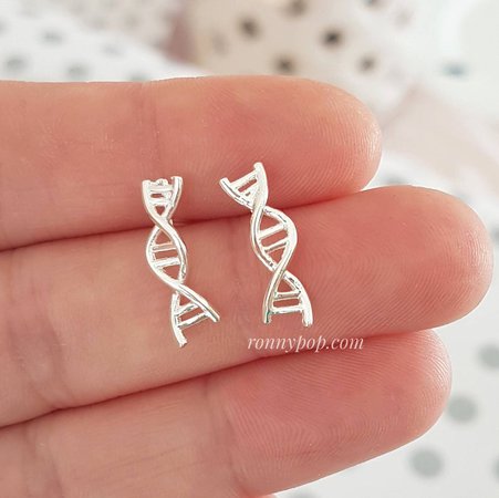 DNA Earrings DNA Jewelry Biology Science Twist | Etsy