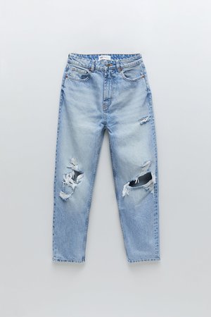 RIPPED MOM FIT JEANS TRF | ZARA United States