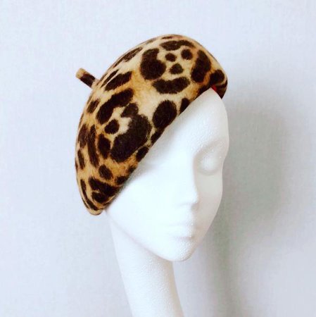 Leopard Print Melusine Fur Felt Beret Hat – Yuan Li London