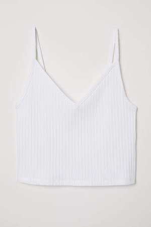 Short Jersey Camisole Top - White