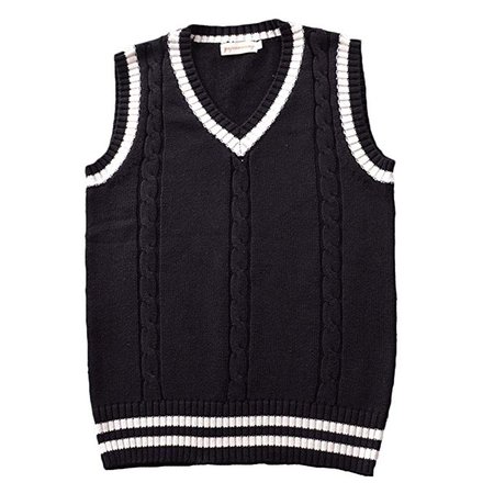 black and white sweater vest
