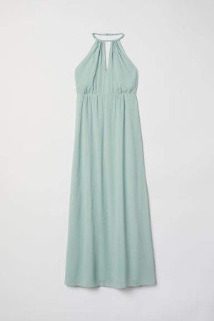 Chiffon Halterneck Dress - Turquoise