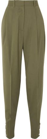 Atomica Pleated Wool-blend Tapered Pants - Gray