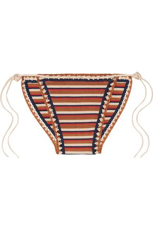 Solid & Striped | + RE/DONE The Woodstock striped crochet-knit bikini briefs | NET-A-PORTER.COM