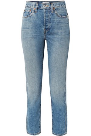 RE/DONE | Originals Double Needle Crop high-rise tapered jeans | NET-A-PORTER.COM