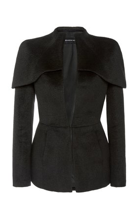Cape-Accented Wool-Blend Jacket by Brandon Maxwell