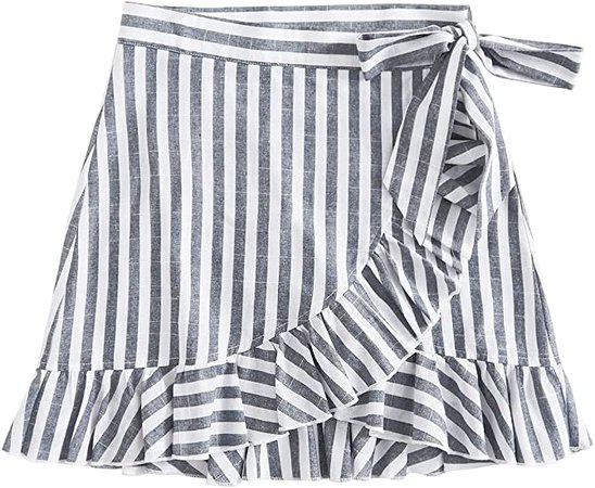 Amazon.com: SOLY HUX Women's Summer Boho Print Ruffle Hem Wrap Tie Waist Mini Short Skirt Pink S : Clothing, Shoes & Jewelry