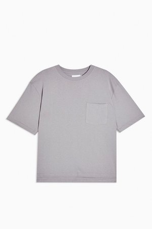 TOPMAN CONSIDERED Gray Organic Cotton Pocket T-Shirt | Topshop