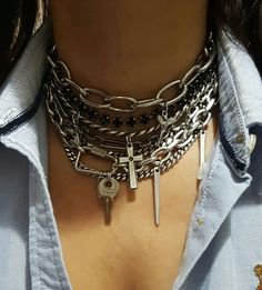 layered silver necklaces