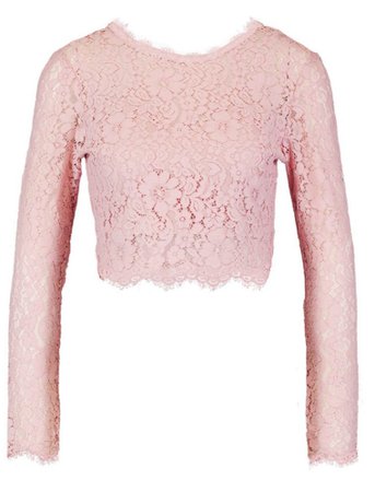 BooHoo Pink Lace Top