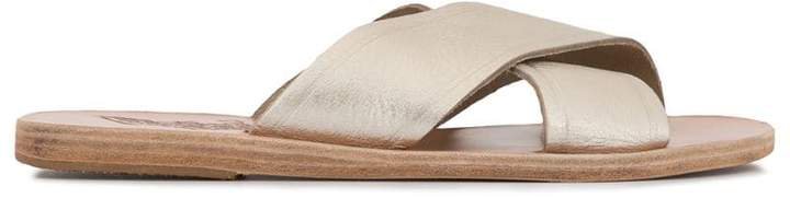 cross strap flat sandals