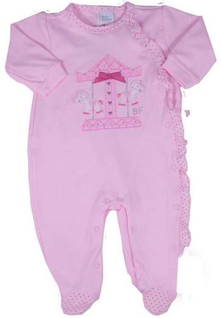 Macacão bebê carrossel rosa 100% algodão - Kids na Net - A sua Loja online de Roupas de Crianças e Bebês