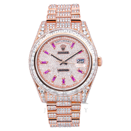 ROLEX DAY-DATE II 218235 41MM ROSE GOLD DIAMOND DIAL WITH 26.25 CT DIAMONDS $68,000
