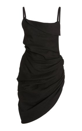 Saudade Asymmetric Draped Hemp-Blend Mini Dress By Jacquemus | Moda Operandi