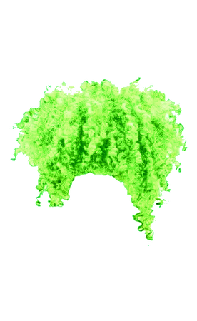 Neon Green Curly Afro Hair Ponytail (Dei5 edit)