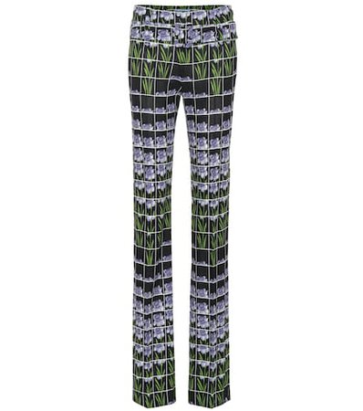 Printed high-rise jersey pants