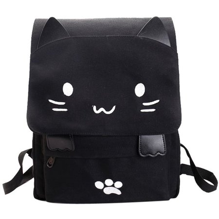 Canvas Backpack, Cartoon Cute Cat Casual Backpack Laptop Backpack School Travel Black Backpack Bag for Student Girls Women(Clearance! 10pcs Backpack ) - Walmart.com