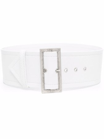 Shop Philosophy Di Lorenzo Serafini buckle leather belt with Express Delivery - FARFETCH