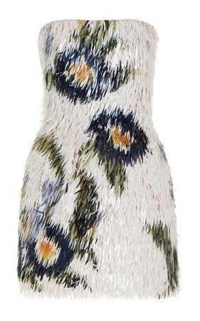 Fringed Pailette-Embellished Mini Dress By Oscar De La Renta | Moda Operandi
