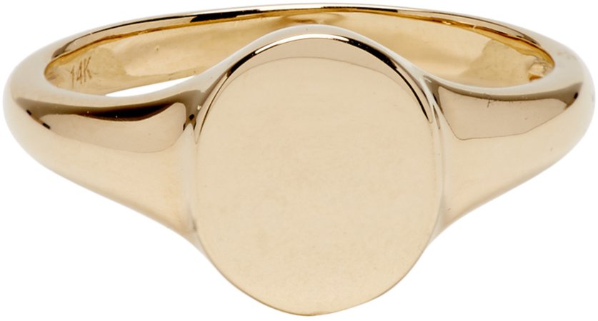 Gabriela Artigas & Company: Gold Disc Signet Ring | SSENSE