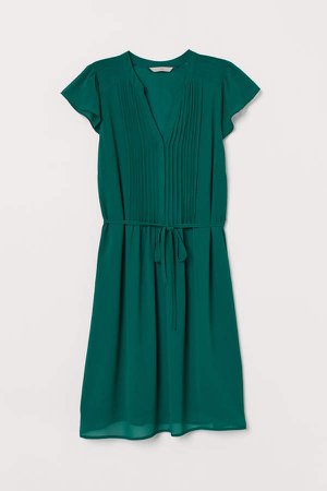 Dress with Tie Belt - Green