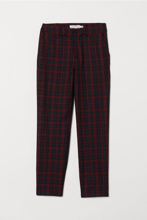 Checked Pants - Dark red - Ladies | H&M US
