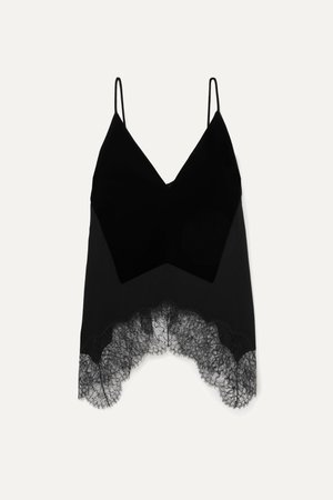 Black Velvet, crepe and lace camisole | Givenchy | NET-A-PORTER