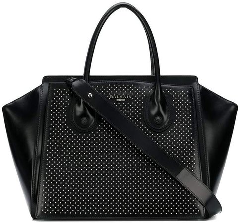 studded trapeze tote
