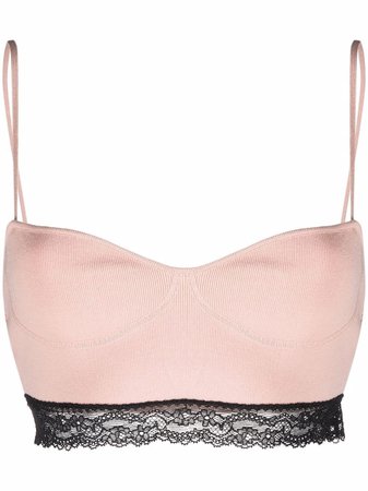 RED Valentino floral-lace bandeau top and shorts set - FARFETCH
