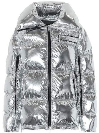 Metallic puffer jacket