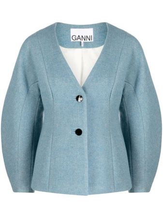 GANNI Recycled wool-blend Blazer - Farfetch