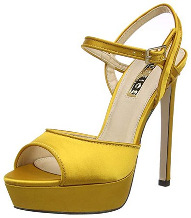 Office Women's Hoop Platform Heels, Yellow (Mustard Satin), 8 UK 41 EU: Amazon.co.uk: Shoes & Bags