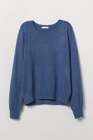 Fine-knit jumper - Blue - Ladies | H&M