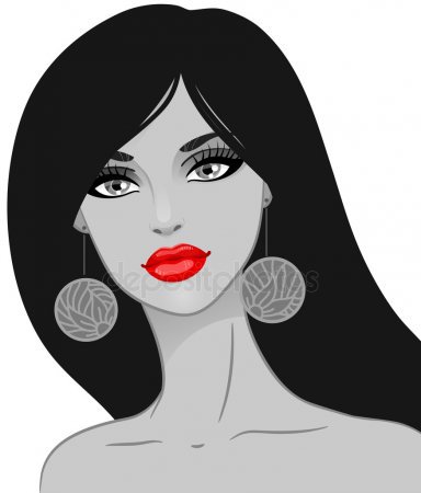 Лицо женщины. Вектор моды портрет красивая девушка с красными губами. — Векторное изображение © dianavaipan.gmail.com #178990152