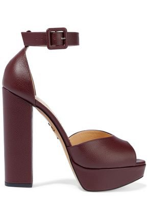 Textured-leather platform sandals | CHARLOTTE OLYMPIA | Sale up to 70% off | THE OUTNET