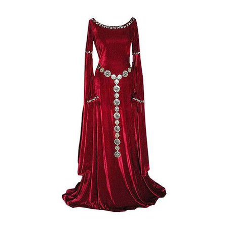 Red Medieval Slim Dress