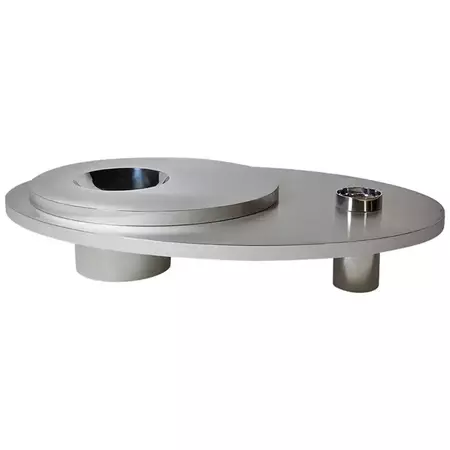 Contemporary Futuristic Center Table in Stainless Steel For Sale at 1stDibs | futuristic tables, futuristic furniture, stainless steel center table