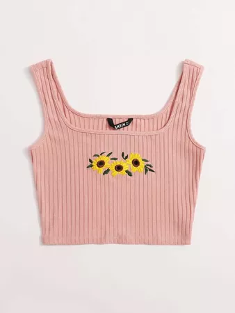Shein Top - Sunflowers - Pink