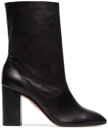 black 'Boogie 85' scrunch leather boot