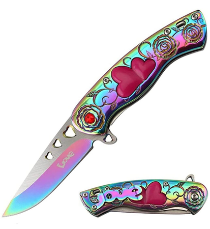 cute rainbow pocket knife
