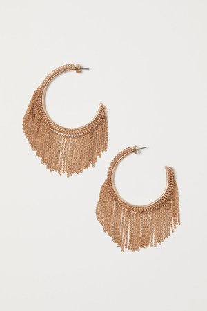 Hoop Earrings with Chains - Gold-colored - Ladies | H&M US
