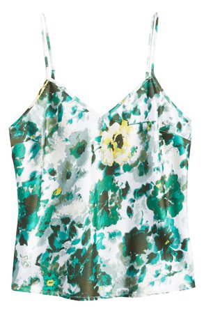 Lucky Brand Natalie Floral Print Camisole green