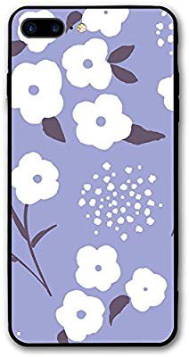 White Flowers On Periwinkle iPhone Case
