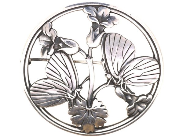 Silver Moonlight Blossom Brooch by Arno Malinowski for Georg Jensen - The Antique Jewellery Company